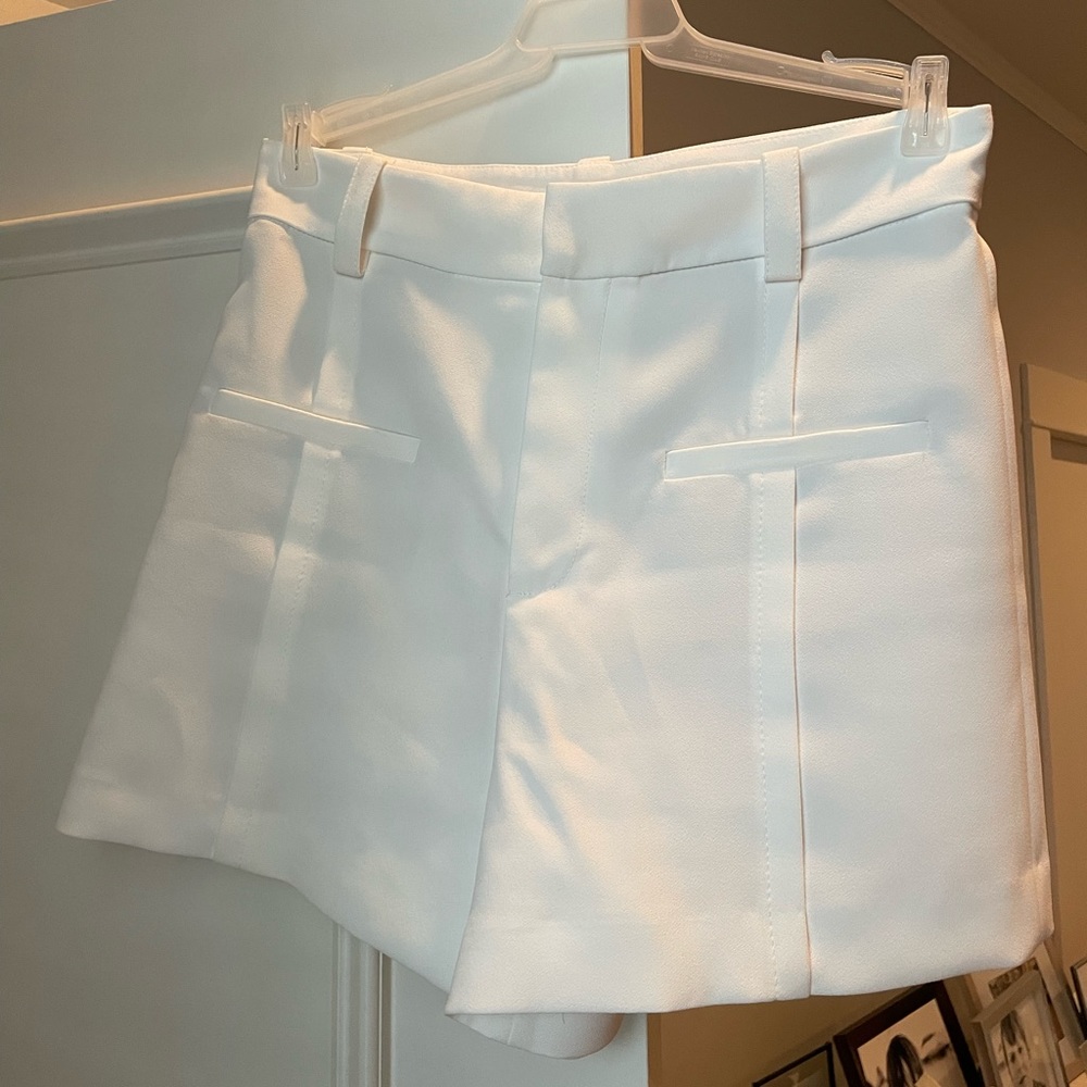 Zara white bermuda shorts